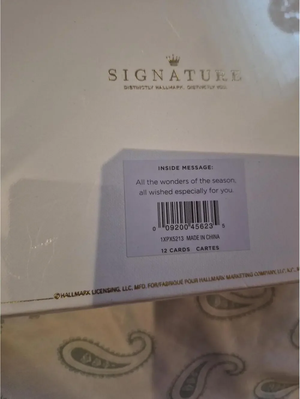 NEW Hallmark Signature Happy Holidays Gold Foil Embossed Cards Set of 12